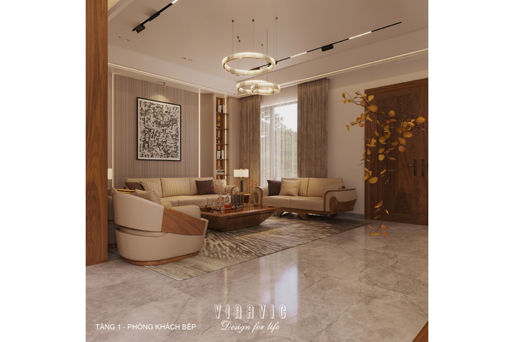 Thiết kế nội thất hiện đại biệt thự 2 tầng 14x16m (CĐT Mr Nhớ - Nghệ An) NT2364