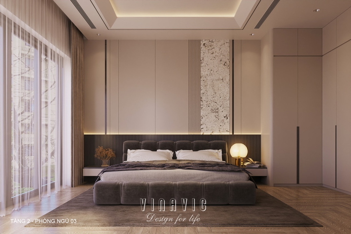 Thiết kế nội thất hiện đại biệt thự 2 tầng 14x16m (CĐT Mr Nhớ - Nghệ An) NT2364