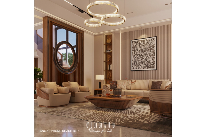 Thiết kế nội thất hiện đại biệt thự 2 tầng 14x16m (CĐT Mr Nhớ - Nghệ An) NT2364