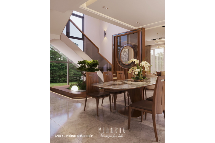 Thiết kế nội thất hiện đại biệt thự 2 tầng 14x16m (CĐT Mr Nhớ - Nghệ An) NT2364