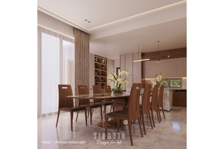 Thiết kế nội thất hiện đại biệt thự 2 tầng 14x16m (CĐT Mr Nhớ - Nghệ An) NT2364