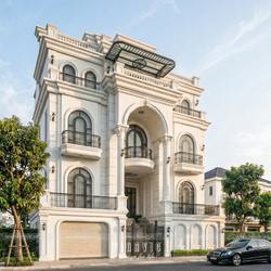 Mẫu thiết kế biệt thự tân cổ điển 3 tầng 1 trệt 168m2 (14x12m) BT2459