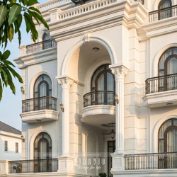 Mẫu thiết kế biệt thự tân cổ điển 3 tầng 1 trệt 168m2 (14x12m) BT2459