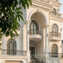 Mẫu thiết kế biệt thự tân cổ điển 3 tầng 1 trệt 168m2 (14x12m) BT2459