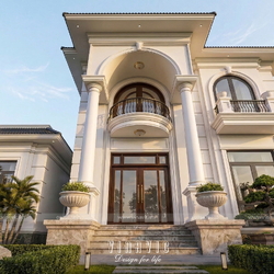 Mẫu biệt thự 2 tầng 4 phòng ngủ tân cổ điển mái nhật 126m2 (9x14m) BT2460