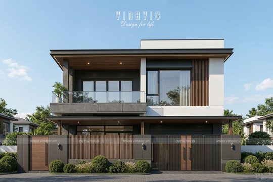 Mẫu nhà phố 2 tầng đẹp hiện đại mặt tiền 8m x 8m NP2366