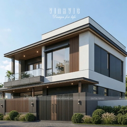 Mẫu nhà phố 2 tầng đẹp hiện đại mặt tiền 8m x 8m NP2366