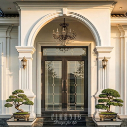 Mẫu thiết kế biệt thự 1 tầng 3 phòng ngủ Tân Cổ Điển 14x9m BT2461