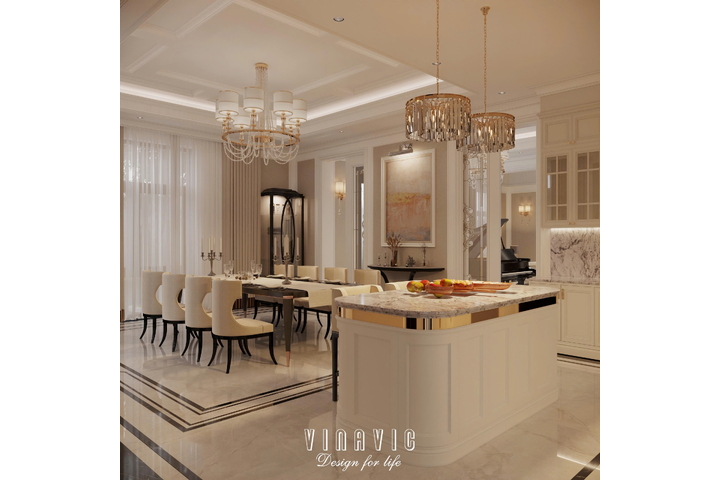 Nội thất tân cổ điển biệt thự 2 tầng 17mx10m (Mrs Thủy - Bắc Ninh) NT2366