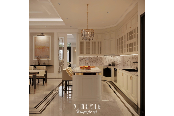 Nội thất tân cổ điển biệt thự 2 tầng 17mx10m (Mrs Thủy - Bắc Ninh) NT2366