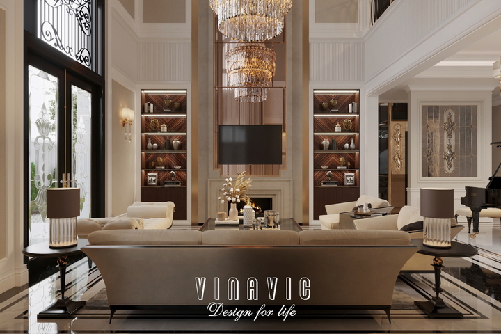Nội thất tân cổ điển biệt thự 2 tầng 17mx10m (Mrs Thủy - Bắc Ninh) NT2366