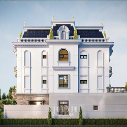 Thiết kế kiến trúc biệt thự 4 tầng tân cổ điển 14x9m BT2462