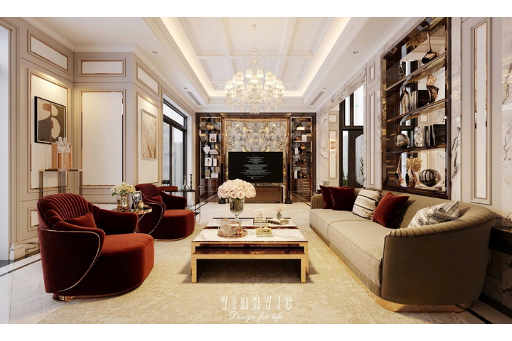 Nội thất biệt thự sang trọng tân cổ điển 4 tầng (CĐT Mr Nam - Hà Nội) NT2367