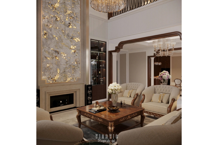 Thiết kế nội thất tân cổ điển biệt thự 2 tầng (CĐT Mrs Thủy - Bắc Ninh) NT2368