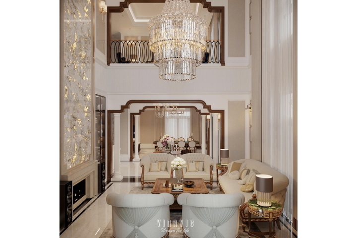 Thiết kế nội thất tân cổ điển biệt thự 2 tầng (CĐT Mrs Thủy - Bắc Ninh) NT2368