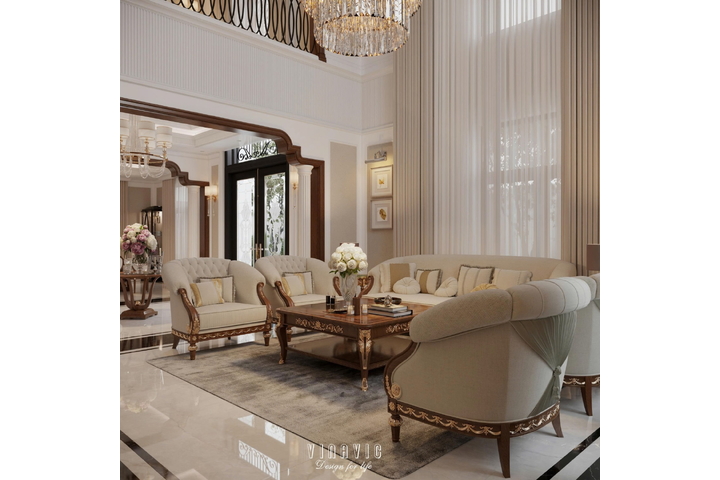 Thiết kế nội thất tân cổ điển biệt thự 2 tầng (CĐT Mrs Thủy - Bắc Ninh) NT2368