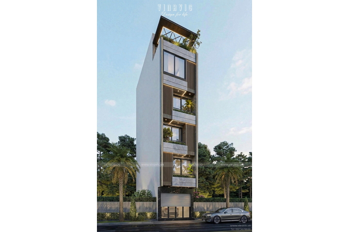 Mẫu thiết kế nhà phố 50m2 5 tầng 1 tum hiện đại (4x12m) NP2368