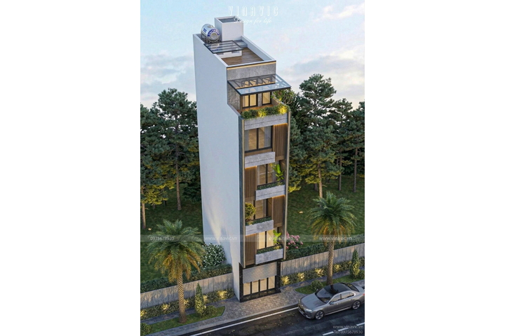 Mẫu thiết kế nhà phố 50m2 5 tầng 1 tum hiện đại (4x12m) NP2368