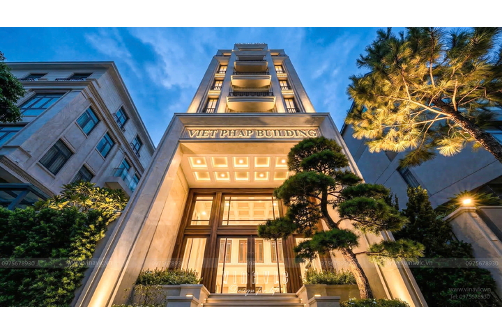 Mẫu thiết kế tòa nhà văn phòng & nhà ở hiện đại 6 tầng 1 tum 6x23m NP2367