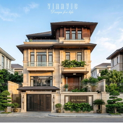 Mẫu biệt thự 4 tầng hiện đại mái nhật 5 phòng ngủ 12x15m BT2463