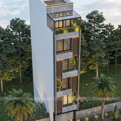 Mẫu thiết kế nhà phố 50m2 5 tầng 1 tum hiện đại (4x12m) NP2368