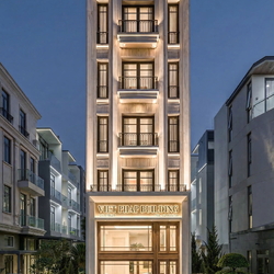 Mẫu thiết kế tòa nhà văn phòng & nhà ở hiện đại 6 tầng 1 tum 6x23m NP2367