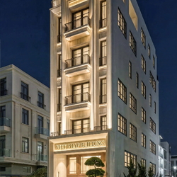 Mẫu thiết kế tòa nhà văn phòng & nhà ở hiện đại 6 tầng 1 tum 6x23m NP2367