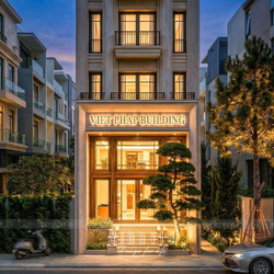 Mẫu thiết kế tòa nhà văn phòng & nhà ở hiện đại 6 tầng 1 tum 6x23m NP2367