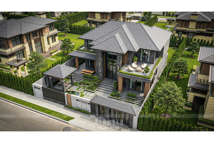 Biệt thự hiện đại 2 tầng trên khuôn viên đất 450m2 (H.H Villa) BT2464