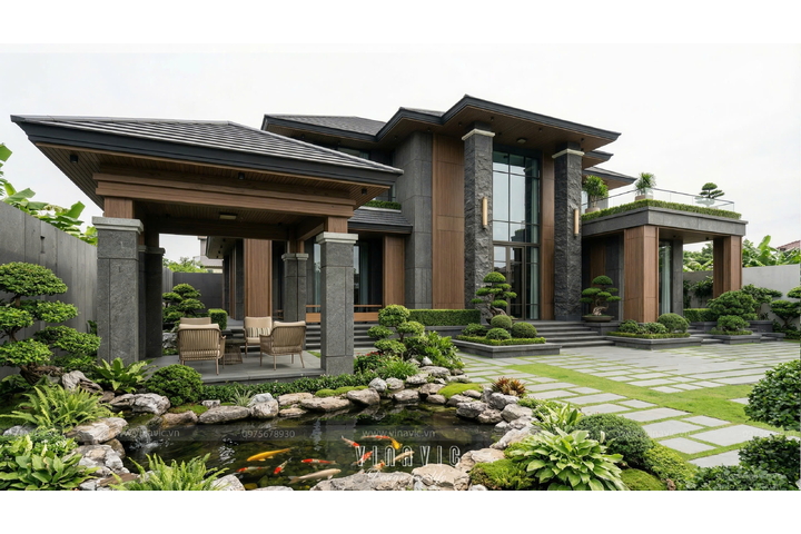 Biệt thự hiện đại 2 tầng trên khuôn viên đất 450m2 (H.H Villa) BT2464