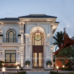 Thiết kế biệt thự 3 tầng tân cổ điển mặt tiền 10m sâu 14m (B' Villa) BT2466