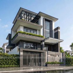 Thiết kế biệt thự đẹp hiện đại​ 150m2 4 tầng 1 tum (T'S Villa) BT2465