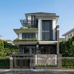 Thiết kế biệt thự đẹp hiện đại​ 150m2 4 tầng 1 tum (T'S Villa) BT2465