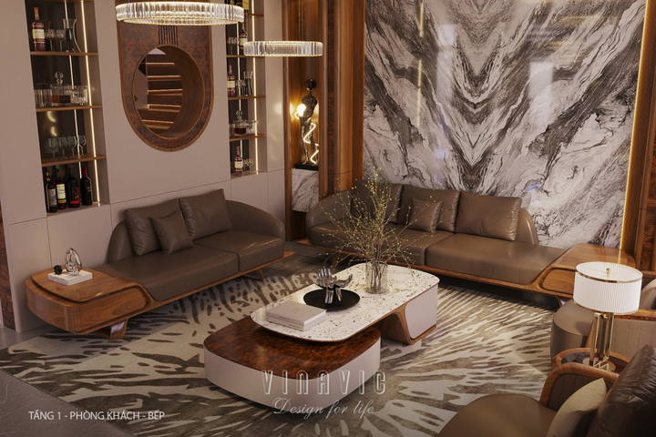 Nội thất biệt thự hiện đại 3 tầng 9x15m (CĐT Mr Thanh - An Giang) NT2369