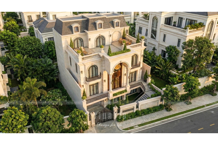 Thiết kế biệt thự tân cổ điển 4 tầng mái mansard 240m2 (D'S House) BT2467