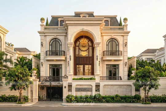 Thiết kế biệt thự tân cổ điển 4 tầng mái mansard 240m2 (D'S House) BT2467