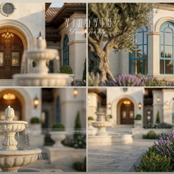 Mẫu nhà biệt thự vườn 1 tầng đẹp 330m2 kiểu Địa Trung Hải BT2468