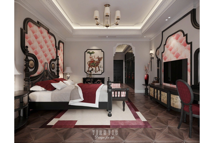 Nội thất nhà phố Indochine 4 tầng 1 tum 5x20m (CĐT Mr Trung - Nam Định) NT2370