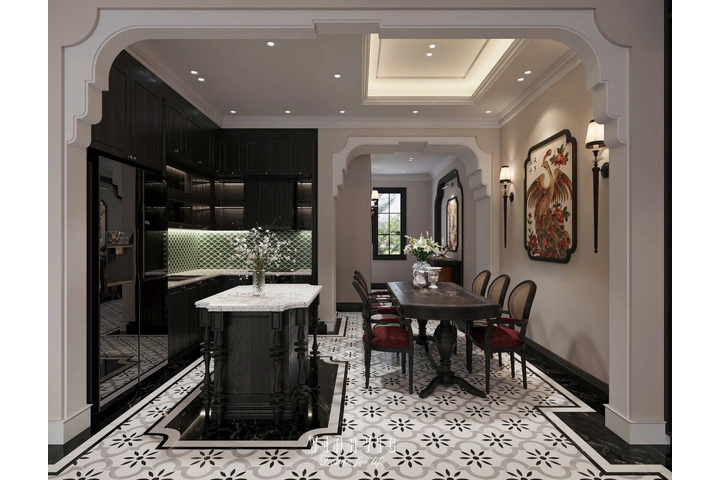 Nội thất nhà phố Indochine 4 tầng 1 tum 5x20m (CĐT Mr Trung - Nam Định) NT2370