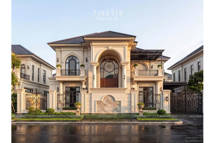 Biệt thự 2 tầng 2 mặt tiền tân cổ điển 16x12m Tuyen's Villa BT2471