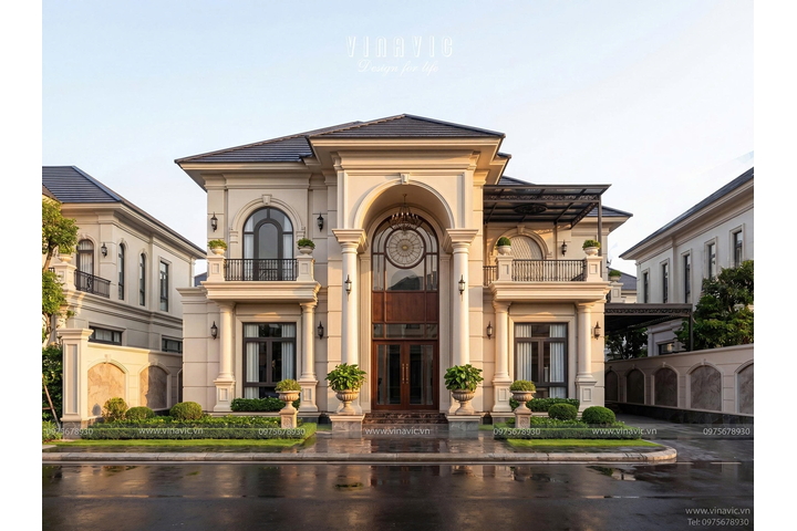 Biệt thự 2 tầng 2 mặt tiền tân cổ điển 16x12m Tuyen's Villa BT2471