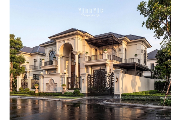 Biệt thự 2 tầng 2 mặt tiền tân cổ điển 16x12m Tuyen's Villa BT2471
