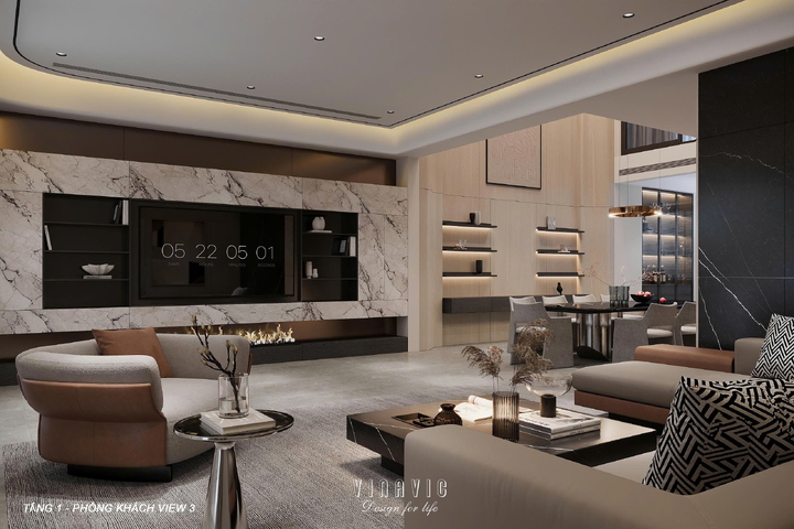 Thiết kế nội thất biệt thự phố 4 tầng (CĐT Anh Thành - An Giang) NT2371