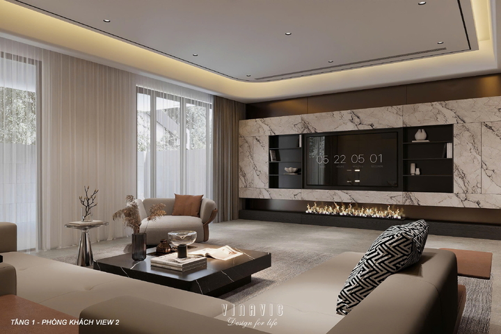 Thiết kế nội thất biệt thự phố 4 tầng (CĐT Anh Thành - An Giang) NT2371