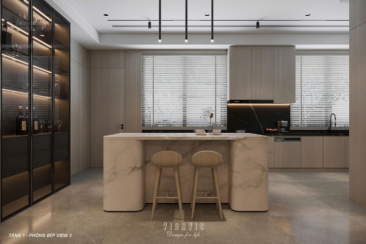 Thiết kế nội thất biệt thự phố 4 tầng (CĐT Anh Thành - An Giang) NT2371