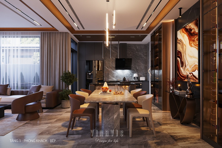 Nội thất hiện đại biệt thự 2 tầng (CĐT Mr Phòng - Ninh Bình) NT2372