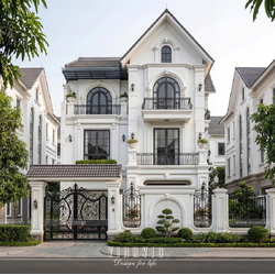 Thiết kế biệt thự phố tân cổ điển 3 tầng 1 áp mái 9x13m (117m2) BT2476