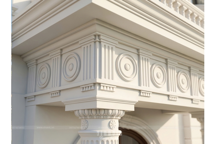 Mẫu biệt thự tân cổ điển 4 tầng kiểu Pháp có tầng hầm (25x14m) 350m2 Chung's Villa BT2479