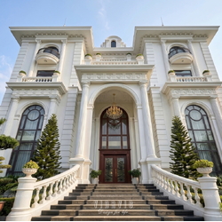 Mẫu biệt thự tân cổ điển 4 tầng kiểu Pháp có tầng hầm (25x14m) 350m2 Chung's Villa BT2479