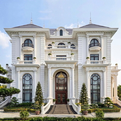Mẫu biệt thự tân cổ điển 4 tầng kiểu Pháp có tầng hầm (25x14m) 350m2 Chung's Villa BT2479